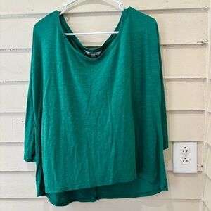 🔥5for$25🔥 American Eagle Outfitters Green Boxy Oversized 3/4 Sleeve Tee
